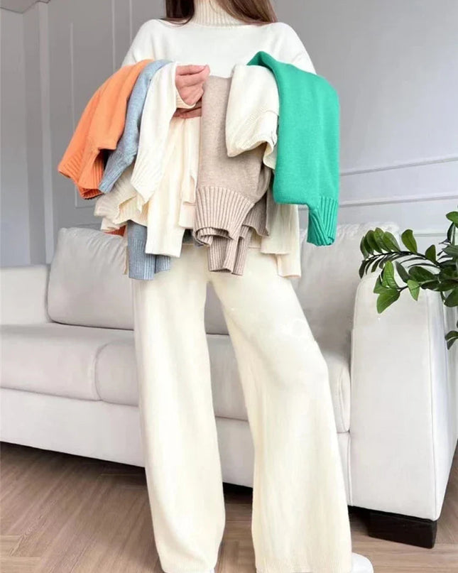 SnugWeave – 2-częściowy dzianinowy strój domowy – ciepły damski sweter i spodnie na relaksujące dni 1