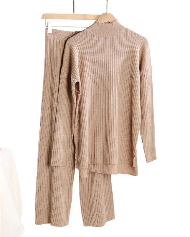 SnugWeave – 2-częściowy dzianinowy strój domowy – ciepły damski sweter i spodnie na relaksujące dni 10