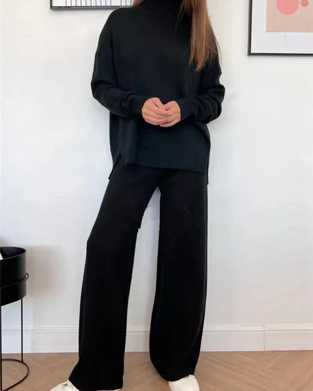 SnugWeave – 2-częściowy dzianinowy strój domowy – ciepły damski sweter i spodnie na relaksujące dni 4