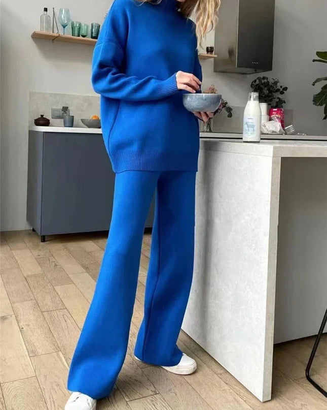 SnugWeave – 2-częściowy dzianinowy strój domowy – ciepły damski sweter i spodnie na relaksujące dni 6