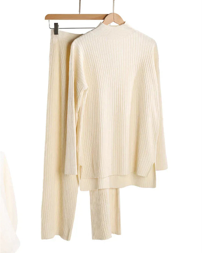 SnugWeave – 2-częściowy dzianinowy strój domowy – ciepły damski sweter i spodnie na relaksujące dni 7