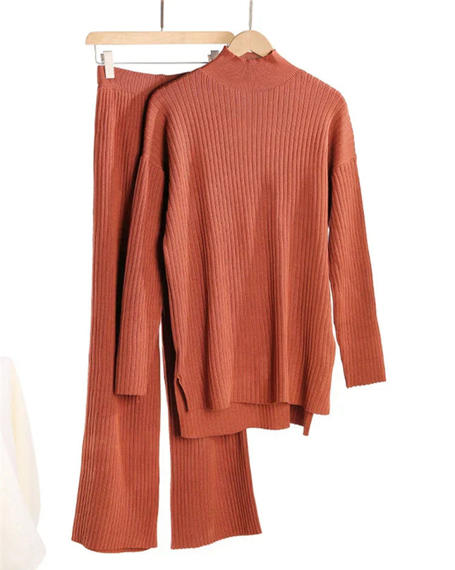 SnugWeave – 2-częściowy dzianinowy strój domowy – ciepły damski sweter i spodnie na relaksujące dni 8