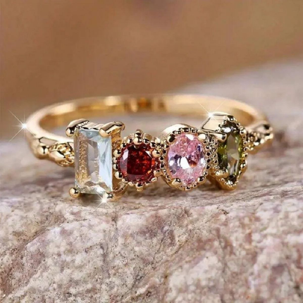 Spersonalizowany pierścionek z kamieniem szlachetnym z wzorem Milgrain w stylu vintage – personalizowana biżuteria rodzinna 0
