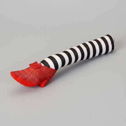 Stoper do drzwi z motywem wiedźmy na Halloween, ręcznie wykonany w paski, o wysokości 30 cm, 2