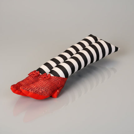 Stoper do drzwi z motywem wiedźmy na Halloween, ręcznie wykonany w paski, o wysokości 30 cm, 4