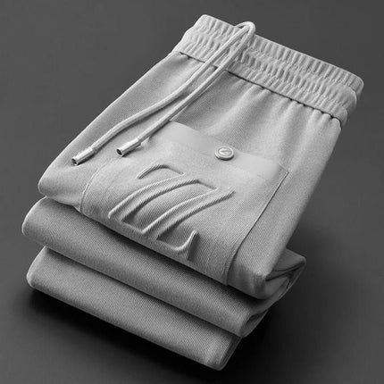 Stylowe Spodnie Dresowe Męskie Joggery Luźny Krój – Wygodne Spodnie do Codziennego Użytku, S-XL, Szary, Niebieski 3
