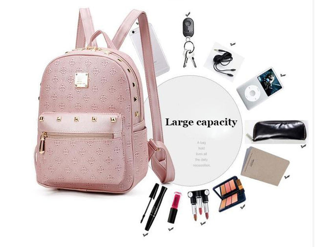 Stylowy Skórzany Plecak Damski Miejski z Regulowanymi Paskami i Złotymi Akcentami – Przestronny i Funkcjonalny 4