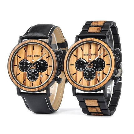 Stylowy Zegarek Męski Kwarcowy z Drewna – Ekologiczny, Wodoodporny, Świecące Wskazówki, 44 mm Tarcza 2