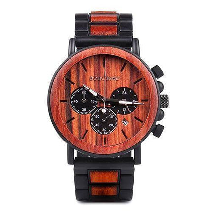 Stylowy Zegarek Męski Kwarcowy z Drewna – Ekologiczny, Wodoodporny, Świecące Wskazówki, 44 mm Tarcza 3