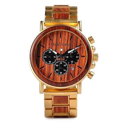 Stylowy Zegarek Męski Kwarcowy z Drewna – Ekologiczny, Wodoodporny, Świecące Wskazówki, 44 mm Tarcza 5