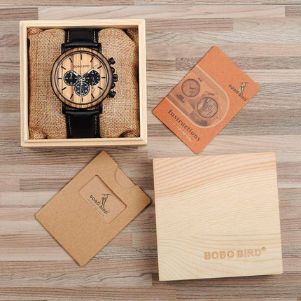 Stylowy Zegarek Męski Kwarcowy z Drewna, Elegancki i Ekologiczny, Świecące Wskazówki, Wodoodporny, 44 mm Dla Każdej Okazji 1