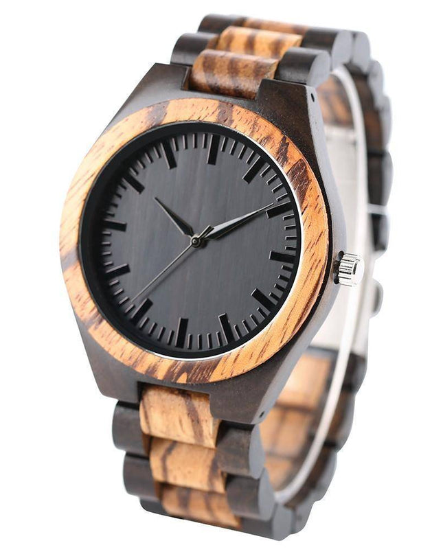 Stylowy Zegarek Męski z Bambusa – Ekologiczny, Lekki, Precyzyjny Mechanizm Kwarcowy, 4,4 cm Tarcza 3