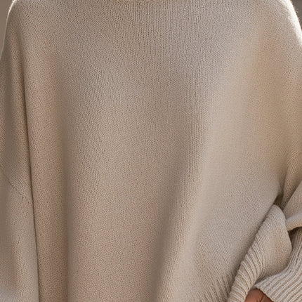 Sweter z mieszanki wełny z asymetrycznym dołem i ściągaczami – luźny, wygodny krój 1