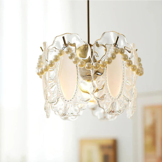 Szklana Lampa Wisząca z Kwiatowym Wzorem – Elegancka Lampa Do Salonu, Idealna Nad Stół, 20 cm 6