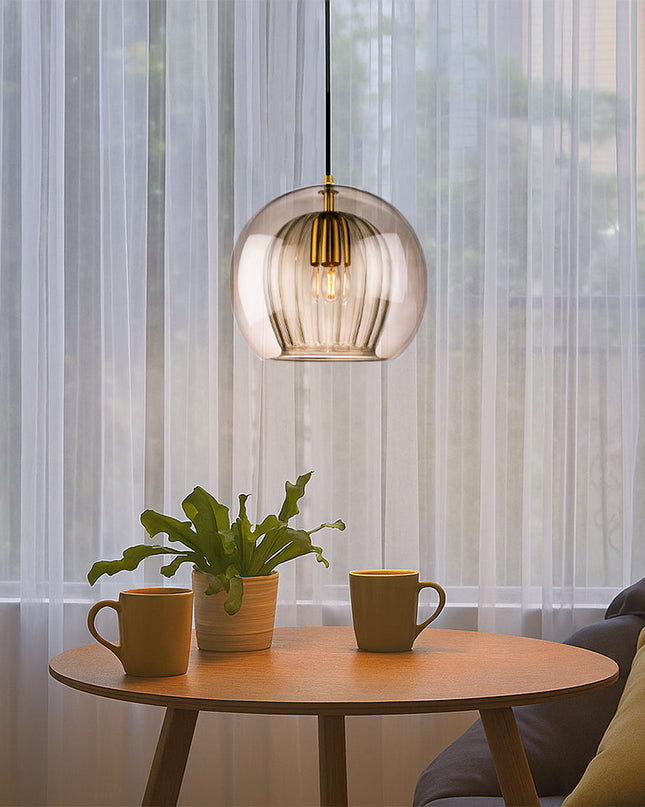 Szklana lampa wisząca na wyspę kuchenną – ściemnialna, minimalistyczny design LED – dostępna w rozmiarach 15 cm, 20 cm i 25 cm 1