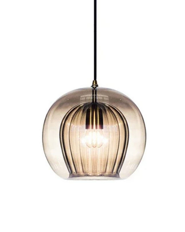 Szklana lampa wisząca na wyspę kuchenną – ściemnialna, minimalistyczny design LED – dostępna w rozmiarach 15 cm, 20 cm i 25 cm 10