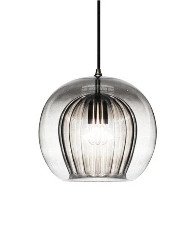 Szklana lampa wisząca na wyspę kuchenną – ściemnialna, minimalistyczny design LED – dostępna w rozmiarach 15 cm, 20 cm i 25 cm 12