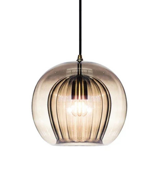 Szklana lampa wisząca na wyspę kuchenną – ściemnialna, minimalistyczny design LED – dostępna w rozmiarach 15 cm, 20 cm i 25 cm 13