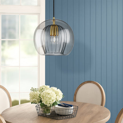Szklana lampa wisząca na wyspę kuchenną – ściemnialna, minimalistyczny design LED – dostępna w rozmiarach 15 cm, 20 cm i 25 cm 2