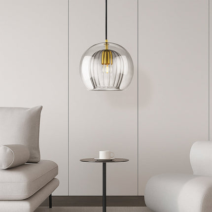 Szklana lampa wisząca na wyspę kuchenną – ściemnialna, minimalistyczny design LED – dostępna w rozmiarach 15 cm, 20 cm i 25 cm 4