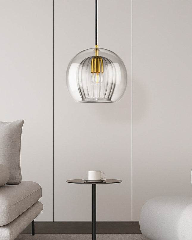 Szklana lampa wisząca na wyspę kuchenną – ściemnialna, minimalistyczny design LED – dostępna w rozmiarach 15 cm, 20 cm i 25 cm 4