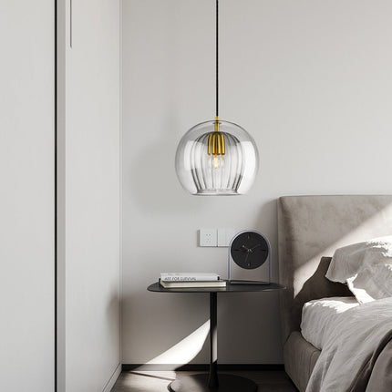 Szklana lampa wisząca na wyspę kuchenną – ściemnialna, minimalistyczny design LED – dostępna w rozmiarach 15 cm, 20 cm i 25 cm 5