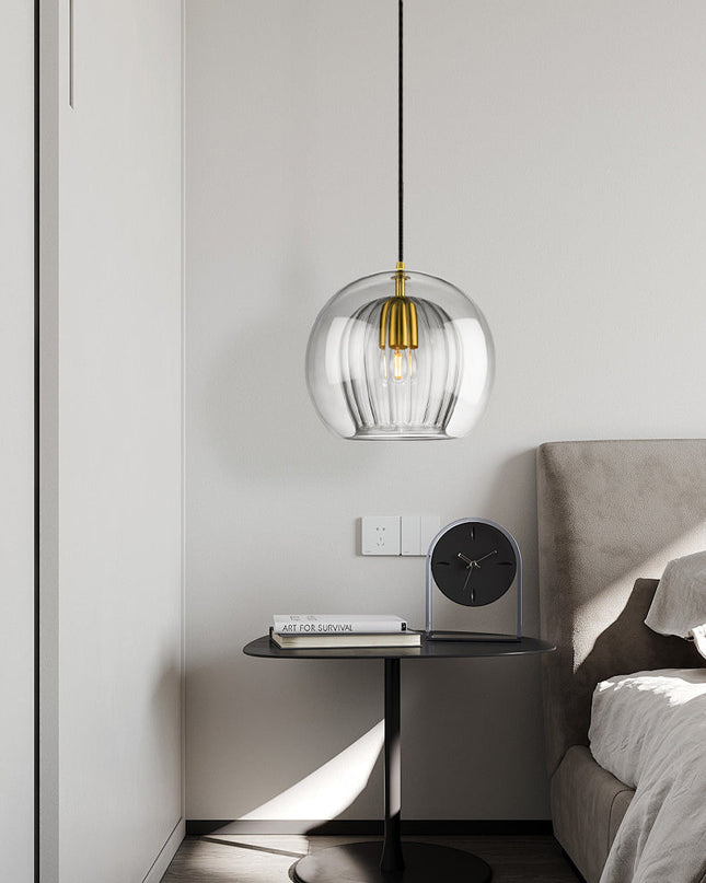 Szklana lampa wisząca na wyspę kuchenną – ściemnialna, minimalistyczny design LED – dostępna w rozmiarach 15 cm, 20 cm i 25 cm 5