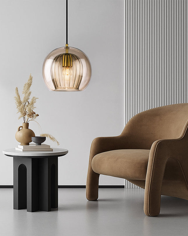 Szklana lampa wisząca na wyspę kuchenną – ściemnialna, minimalistyczny design LED – dostępna w rozmiarach 15 cm, 20 cm i 25 cm 6