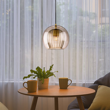 Szklana lampa wisząca na wyspę kuchenną – ściemnialna, minimalistyczny design LED – dostępna w rozmiarach 15 cm, 20 cm i 25 cm 7