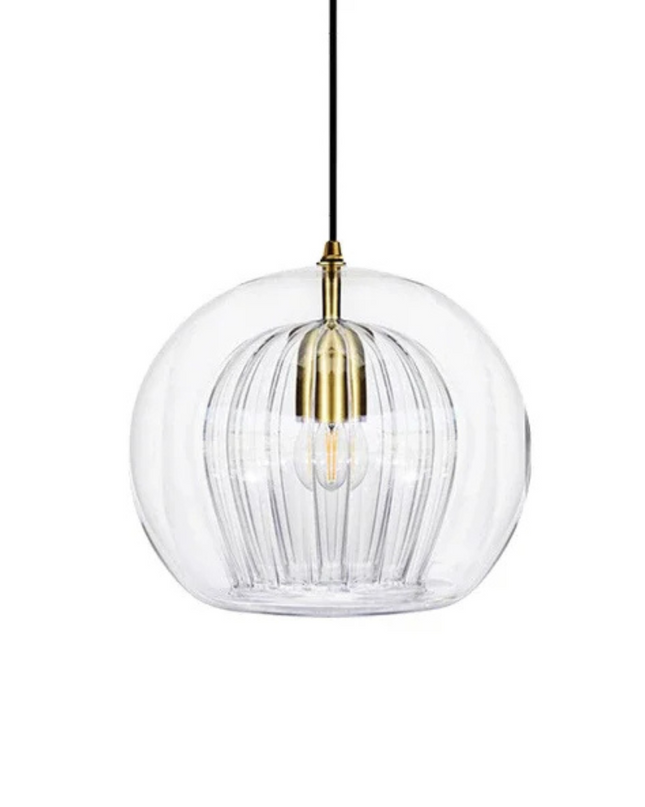 Szklana lampa wisząca na wyspę kuchenną – ściemnialna, minimalistyczny design LED – dostępna w rozmiarach 15 cm, 20 cm i 25 cm 8