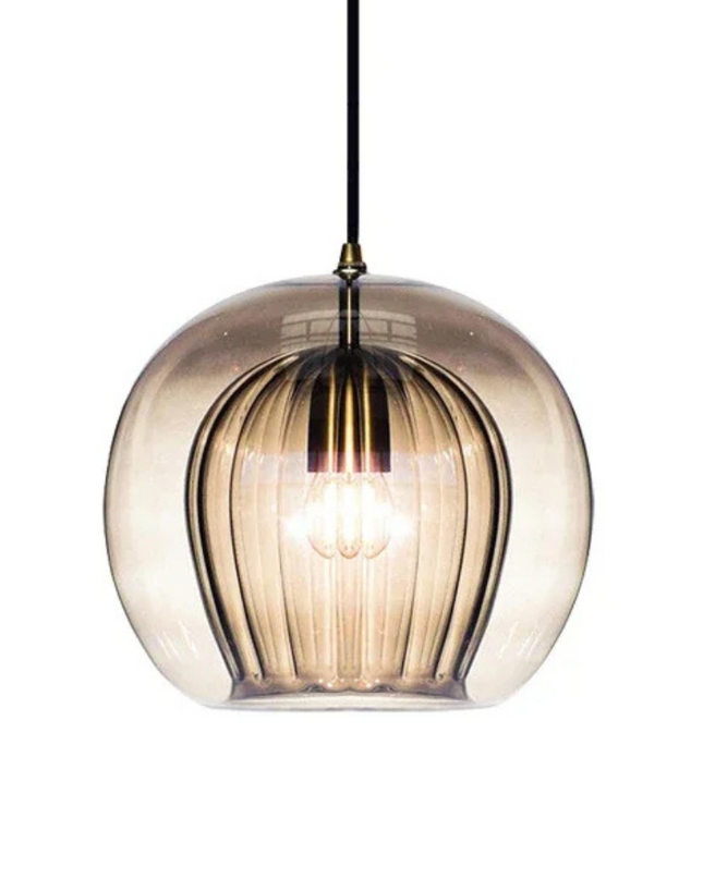 Szklana lampa wisząca na wyspę kuchenną – ściemnialna, minimalistyczny design LED – dostępna w rozmiarach 15 cm, 20 cm i 25 cm 9