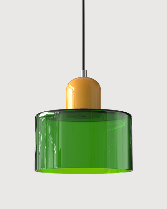 Szklana lampa wisząca z oświetleniem LED – geometryczny design do oświetlenia wiszącego w kuchni lub jadalni 10