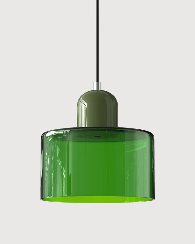 Szklana lampa wisząca z oświetleniem LED – geometryczny design do oświetlenia wiszącego w kuchni lub jadalni 12