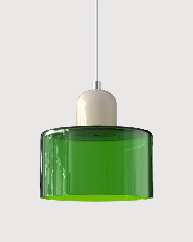 Szklana lampa wisząca z oświetleniem LED – geometryczny design do oświetlenia wiszącego w kuchni lub jadalni 15