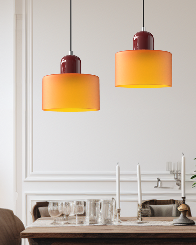 Szklana lampa wisząca z oświetleniem LED – geometryczny design do oświetlenia wiszącego w kuchni lub jadalni 2