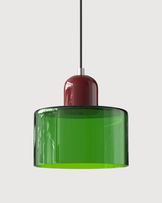 Szklana lampa wisząca z oświetleniem LED – geometryczny design do oświetlenia wiszącego w kuchni lub jadalni 35