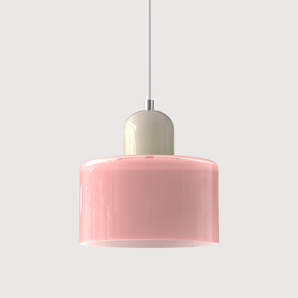Szklana lampa wisząca z oświetleniem LED – geometryczny design do oświetlenia wiszącego w kuchni lub jadalni 40
