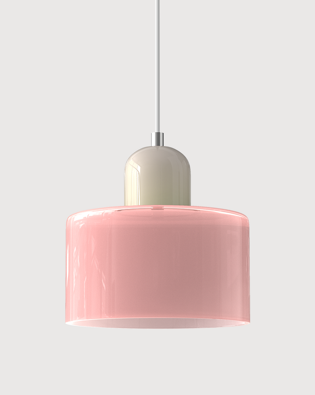 Szklana lampa wisząca z oświetleniem LED – geometryczny design do oświetlenia wiszącego w kuchni lub jadalni 40