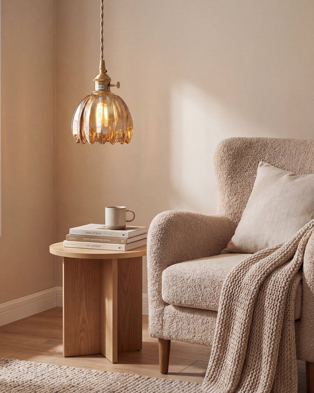 Szklana lampa wisząca z regulowaną wysokością – minimalistyczny japoński design do oświetlenia wiszącego w kuchni 2