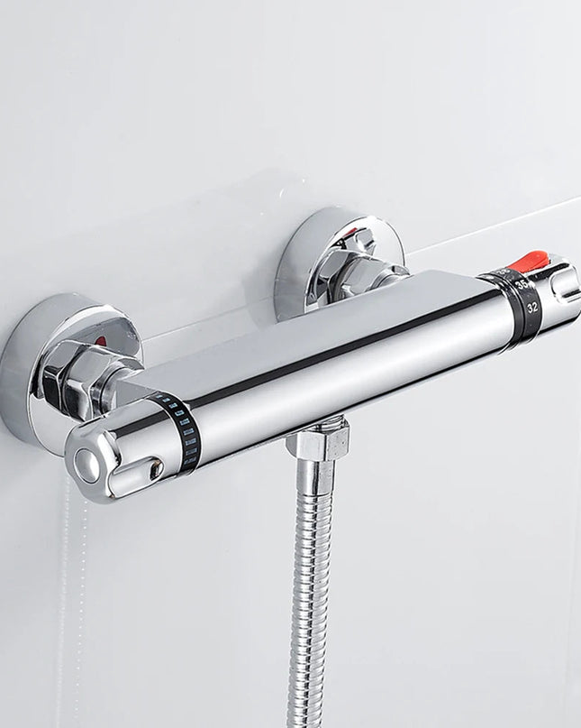 Termostatyczny Kran Prysznicowy TempControl Chrome z Kontrolą Temperatury – Wysokiej Jakości Ceramika i Tworzywo, Nowoczesny Design 1