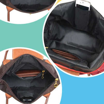 Torba podróżna z wodoodpornego nylonu, z eleganckimi skórzanymi akcentami, idealna na 8