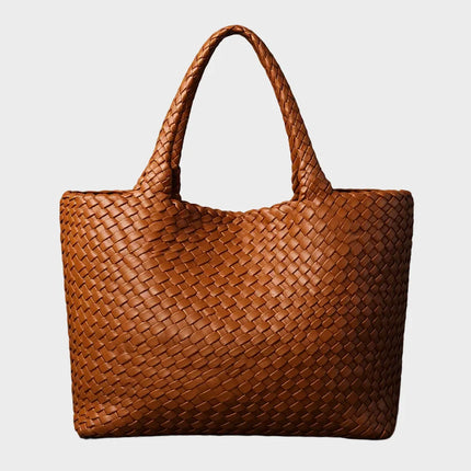 Torba Tote z ręcznie tkanej skóry mikrofibrowej, przestronna i elegancka torebka idealna na co dzień 0