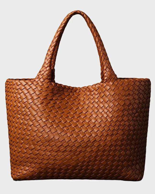 Torba Tote z ręcznie tkanej skóry mikrofibrowej, przestronna i elegancka torebka idealna na co dzień 0