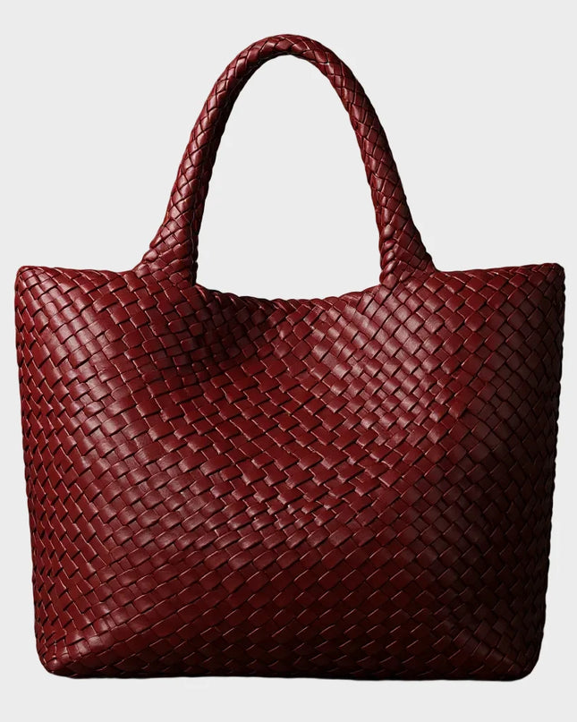 Torba Tote z ręcznie tkanej skóry mikrofibrowej, przestronna i elegancka torebka idealna na co dzień 3