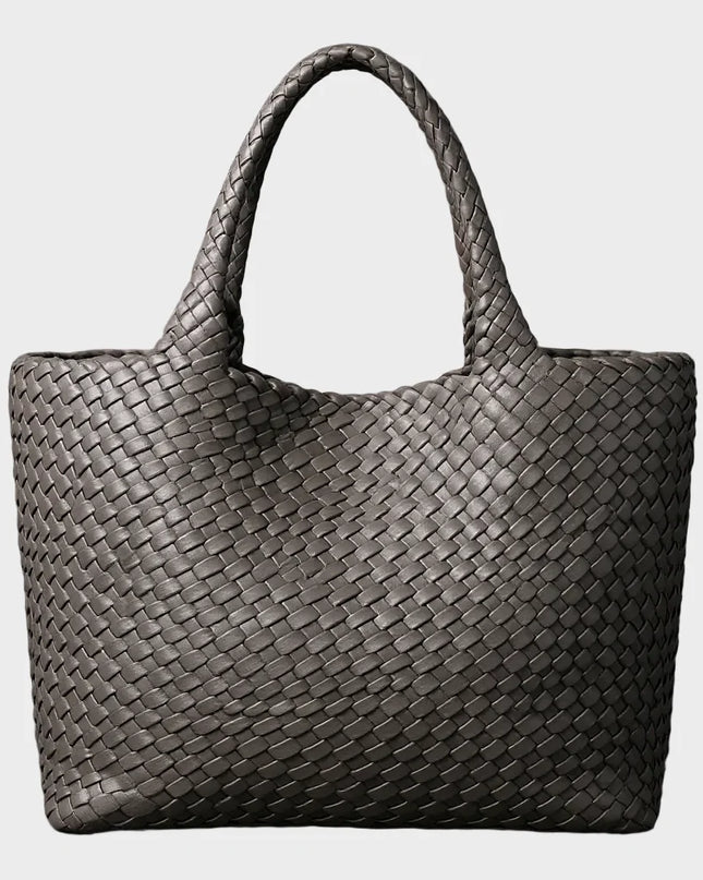 Torba Tote z ręcznie tkanej skóry mikrofibrowej, przestronna i elegancka torebka idealna na co dzień 5