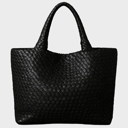 Torba Tote z ręcznie tkanej skóry mikrofibrowej, przestronna i elegancka torebka idealna na co dzień 7