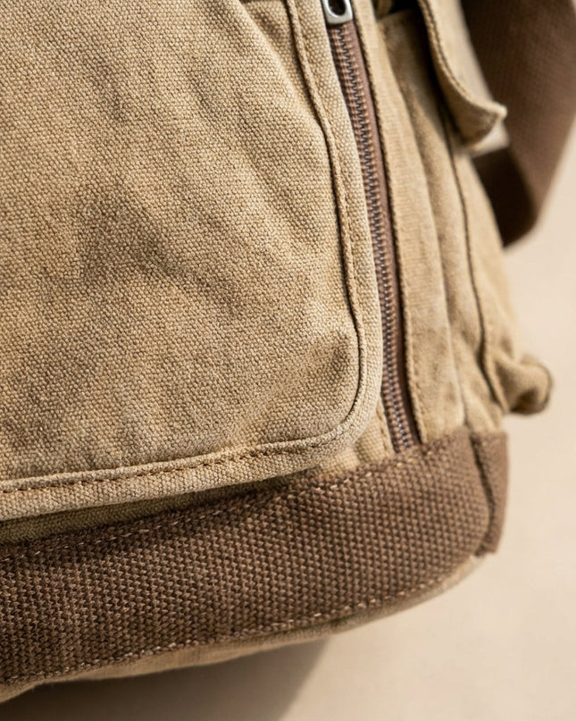 Torba listonoszka w stylu vintage o pojemnym designie i bezpiecznym zapięciu – z grubego płótna dla mężczyzn 3