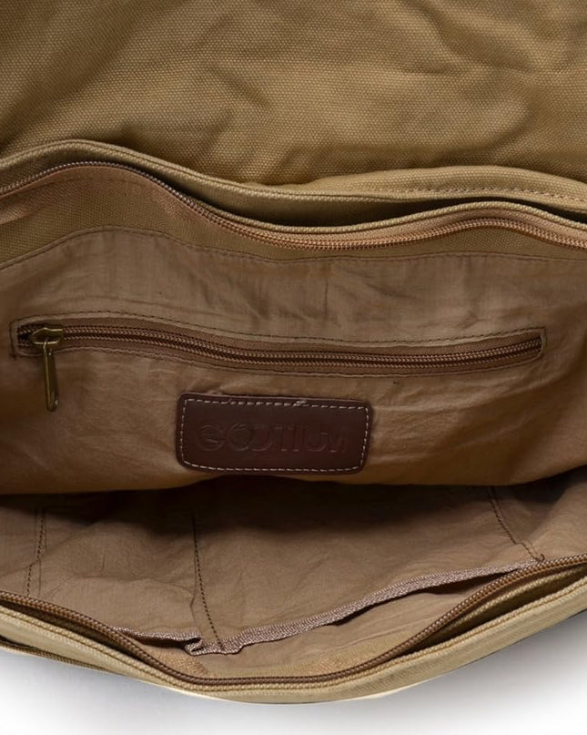 Torba listonoszka w stylu vintage o pojemnym designie i bezpiecznym zapięciu – z grubego płótna dla mężczyzn 4