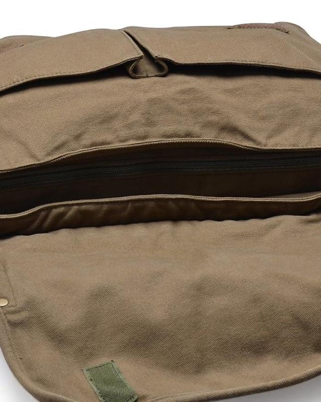 Torba listonoszka w stylu vintage o pojemnym designie i bezpiecznym zapięciu – z grubego płótna dla mężczyzn 5