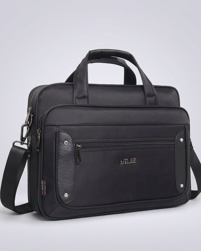 Torba na laptopa z płótna z wieloma kieszeniami i regulowanym paskiem – pasuje do laptopów o przekątnej od 14 do 19 cali 0
